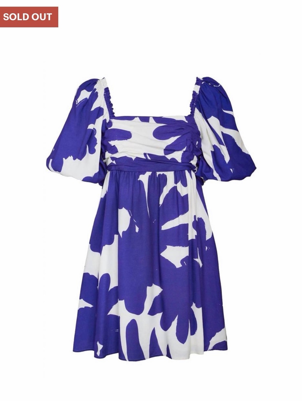 CROSBY by Mollie Burch White and Purple Floral Square-Neck Mini Dress